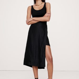 Satin Stripe Skirt