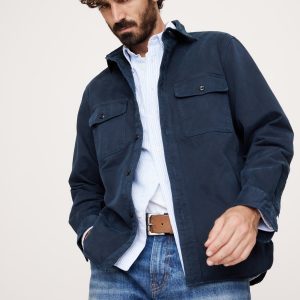 Standard-Fit Cotton Twill Shirt Jacket
