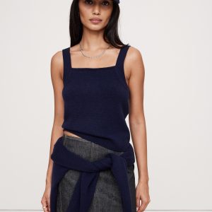 Cashmere Square-Neck Sweater Tank