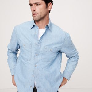 Standard-Fit Chambray Shirt