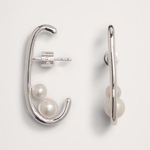 Pearl Duo Hoop Earrings
