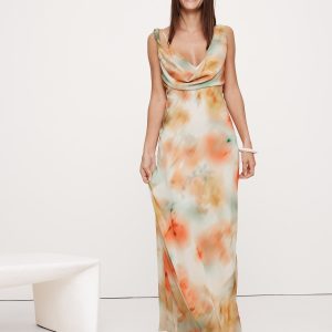 Twisted Shoulder Maxi Dress