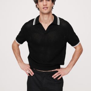 Cotton Zig-Zag Sweater Polo