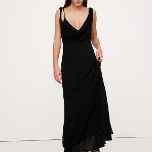 Twisted Shoulder Maxi Dress