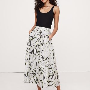 Cotton Poplin Button-Down Maxi Skirt
