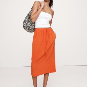 Matte Silk Midi Skirt