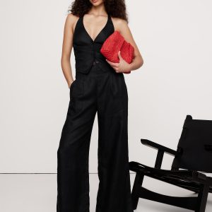 High-Rise Wide-Leg Linen Pant