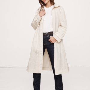 Water-Resistant Coat with Bucket Hat