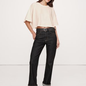 Oversized Vintage Cotton Cropped T-Shirt