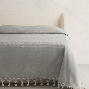 Tasseled-Fringe Cotton Coverlet