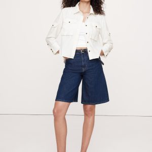 Relaxed Cotton Poplin Utility Shirt