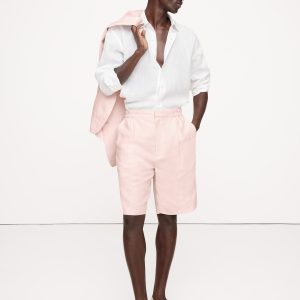 9.5" Linen Pleated Pull-On Short