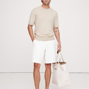 Cashmere-Silk Short-Sleeve Sweater