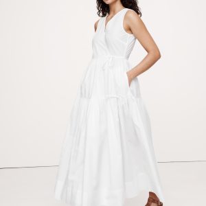 Cotton Poplin Wrap Maxi Dress