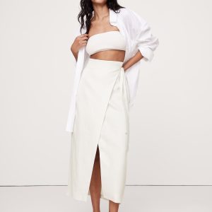 Linen Wrap Maxi Skirt