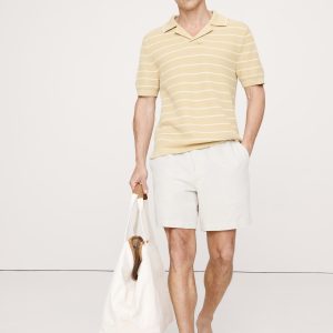 Texture Stripe Cotton Polo