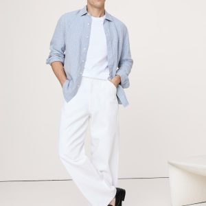 Textured Shirt with Linen