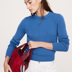 Cotton-Silk Crew-Neck Sweater