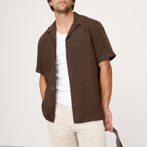 Standard-Fit Linen Resort Shirt