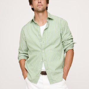 Standard-Fit Washed Cotton Poplin Shirt