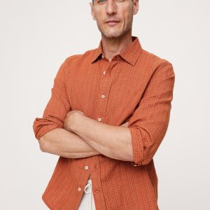 Textured Shirt with Linen