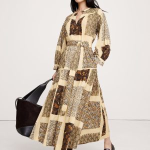 Cotton Tiered Maxi Shirt Dress