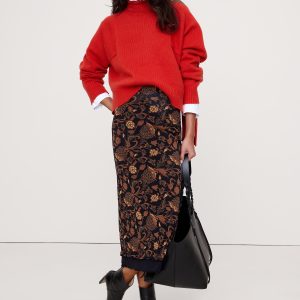 Oversized Merino-Cotton High-Low Funnel-Neck Sweater