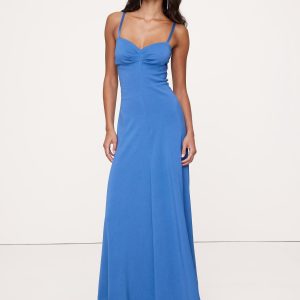 Stretch-Sateen Sweetheart Maxi Dress