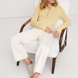 Cotton-Alpaca-Merino Henley Sweater