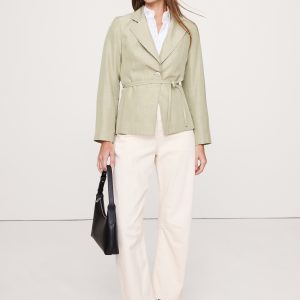 Seamed Belted Blazer