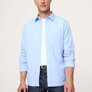 Standard-Fit Washed Cotton Poplin Shirt