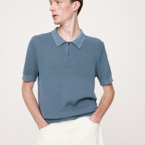 Cotton Mesh Sweater Polo