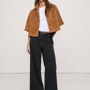 High-Rise Wide-Leg Lightweight Stretch-Cotton Pant