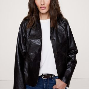 90S Leather Blazer