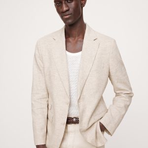 Herringbone Cotton-Linen Suit Jacket