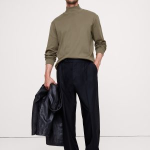Silky-Cotton Turtleneck T-Shirt