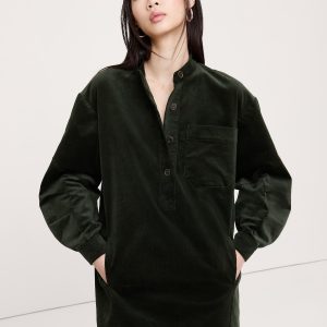 Corduroy Popover Shift Dress