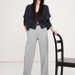 High-Rise Modern Straight Italian Wool Pant