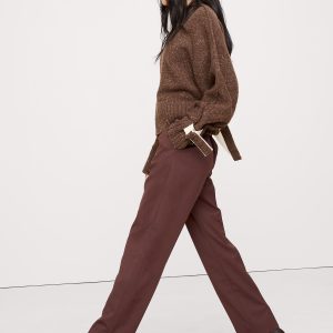 High-Rise Slim Italian Wool Ankle Pant