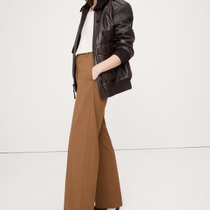 High-Rise Modern Straight Italian Wool Pant