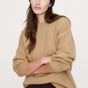 Oversized Merino-Cotton Crew-Neck Sweater