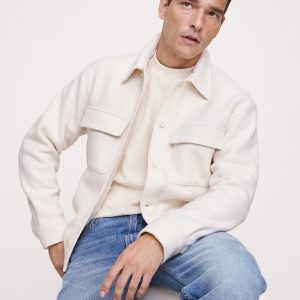Boiled Wool-Blend Shirt Jacket