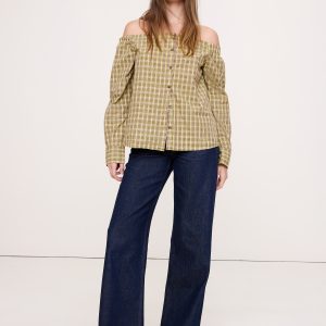 Cotton Poplin Off-The-Shoulder Top